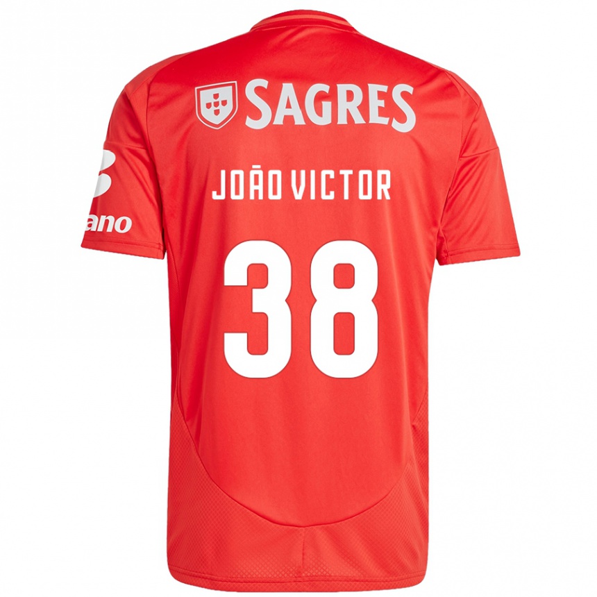 Niño Fútbol Camiseta João Victor #38 Rojo Blanco 1ª Equipación 2024/25 Argentina