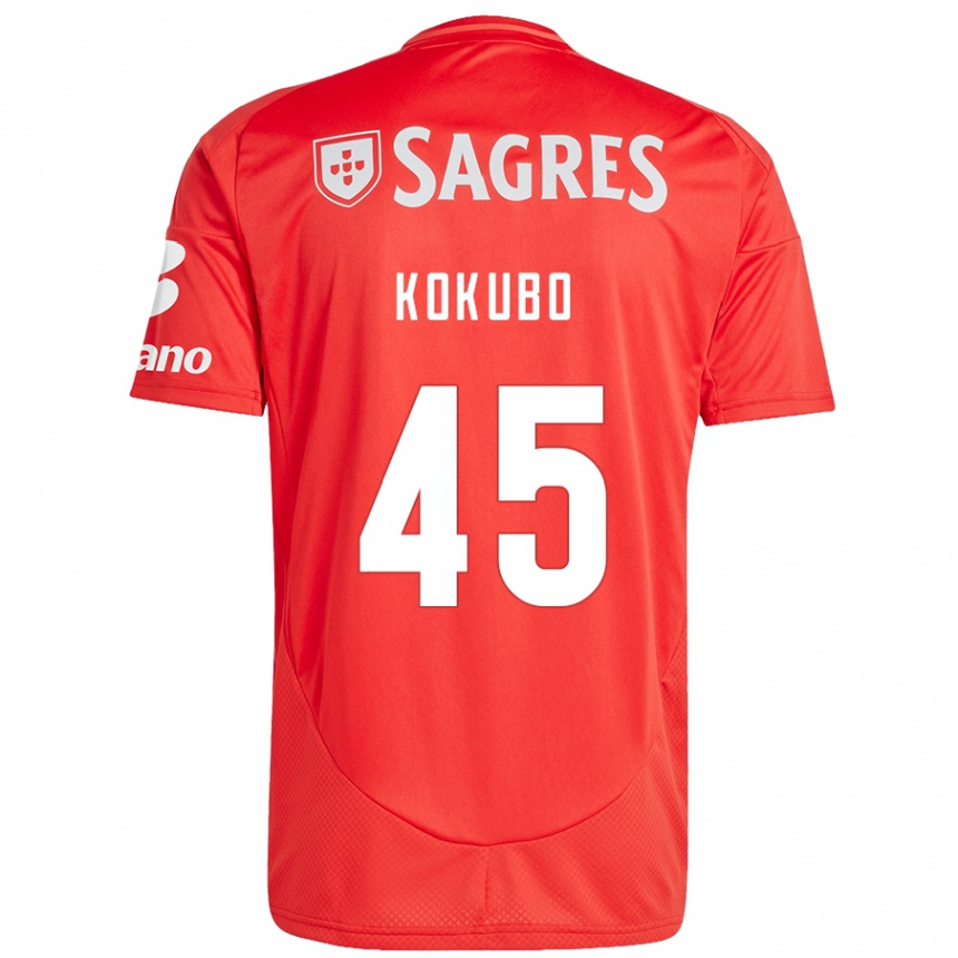 Niño Fútbol Camiseta Leo Kokubo #45 Rojo Blanco 1ª Equipación 2024/25 Argentina