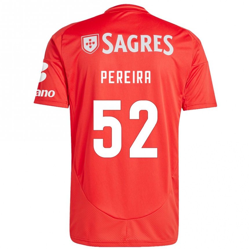 Niño Fútbol Camiseta Henrique Pereira #52 Rojo Blanco 1ª Equipación 2024/25 Argentina