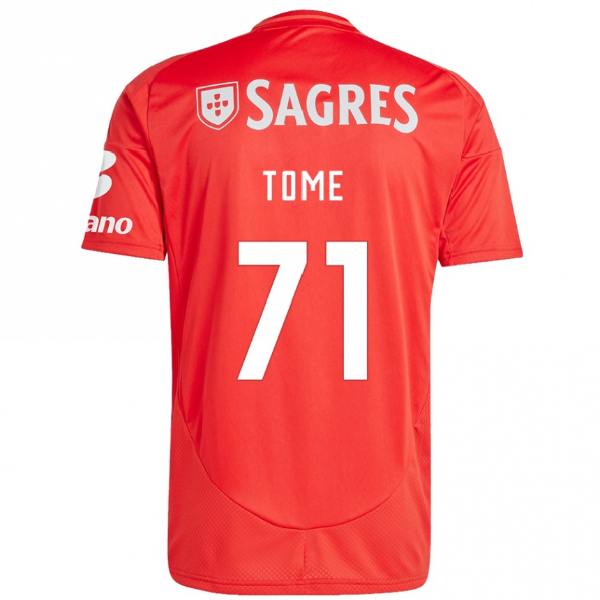 Niño Fútbol Camiseta João Tomé #71 Rojo Blanco 1ª Equipación 2024/25 Argentina