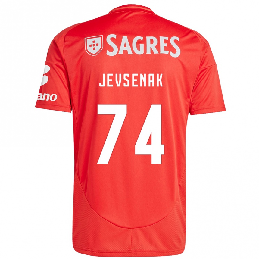 Niño Fútbol Camiseta Zan Jevsenak #74 Rojo Blanco 1ª Equipación 2024/25 Argentina