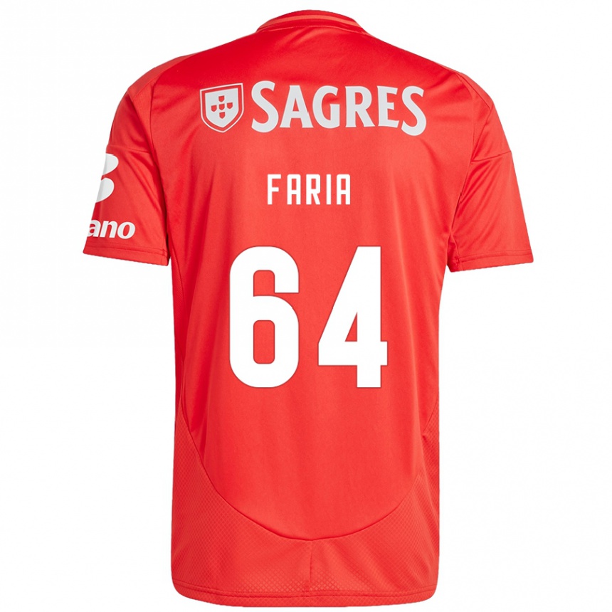 Niño Fútbol Camiseta Hugo Faria #64 Rojo Blanco 1ª Equipación 2024/25 Argentina