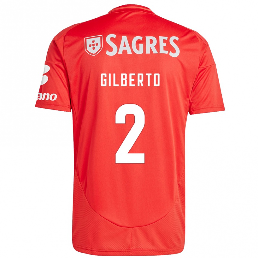 Niño Fútbol Camiseta Gilberto #2 Rojo Blanco 1ª Equipación 2024/25 Argentina