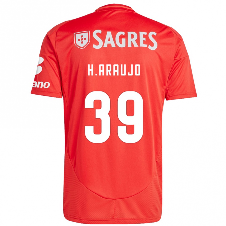 Niño Fútbol Camiseta Henrique Araujo #39 Rojo Blanco 1ª Equipación 2024/25 Argentina