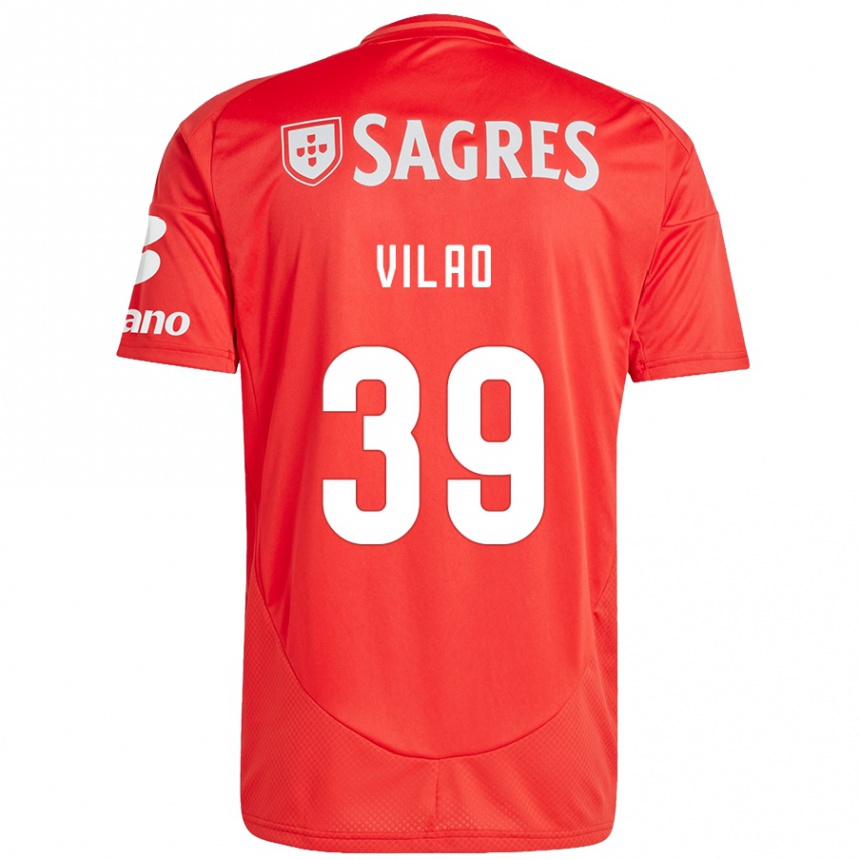 Niño Fútbol Camiseta Carolina Vilao #39 Rojo Blanco 1ª Equipación 2024/25 Argentina