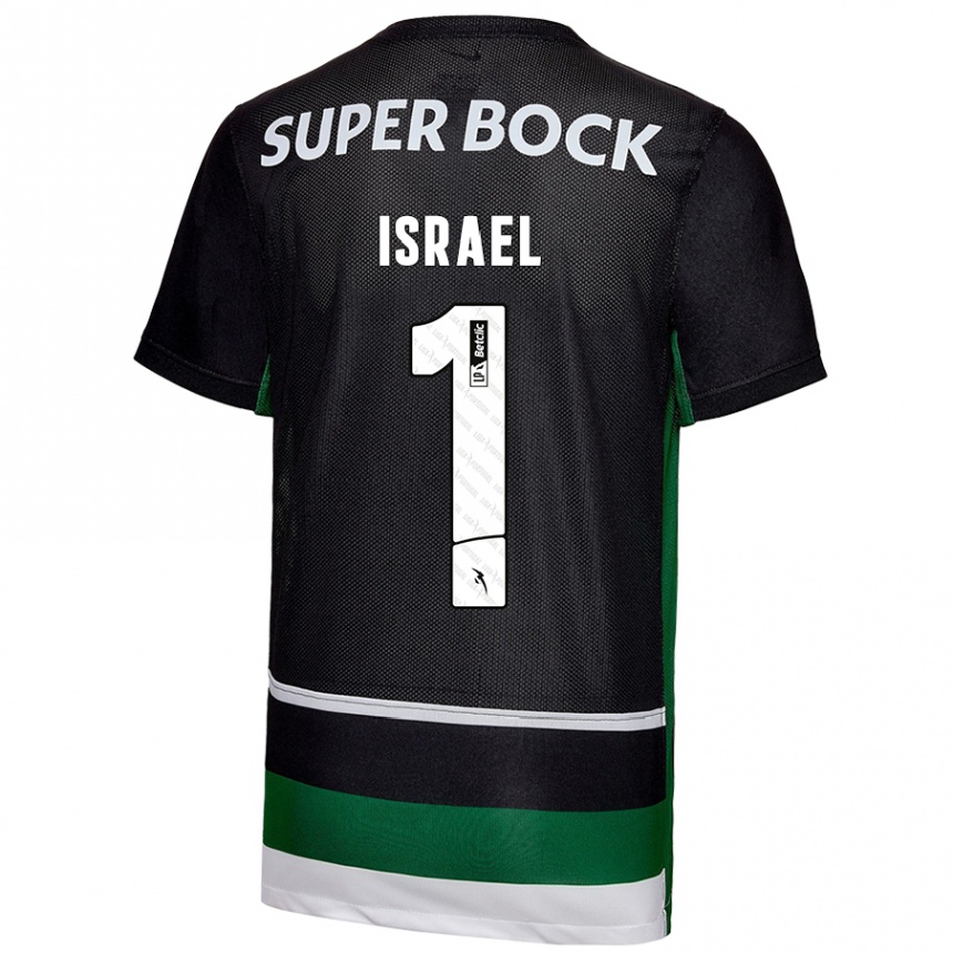 Niño Fútbol Camiseta Franco Israel #1 Negro Blanco Verde 1ª Equipación 2024/25 Argentina