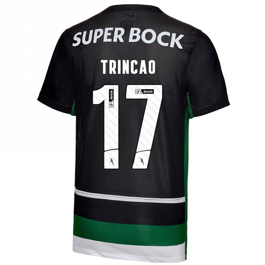 Niño Fútbol Camiseta Trincão #17 Negro Blanco Verde 1ª Equipación 2024/25 Argentina