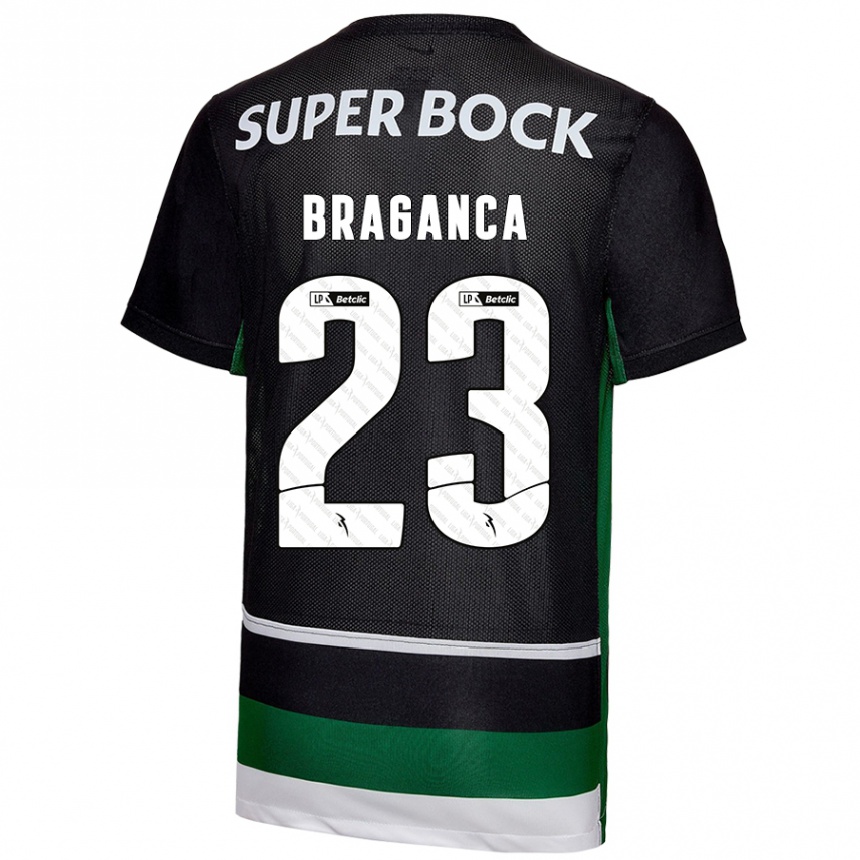 Niño Fútbol Camiseta Daniel Bragança #23 Negro Blanco Verde 1ª Equipación 2024/25 Argentina