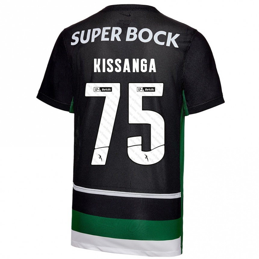 Niño Fútbol Camiseta Manuel Kissanga #75 Negro Blanco Verde 1ª Equipación 2024/25 Argentina