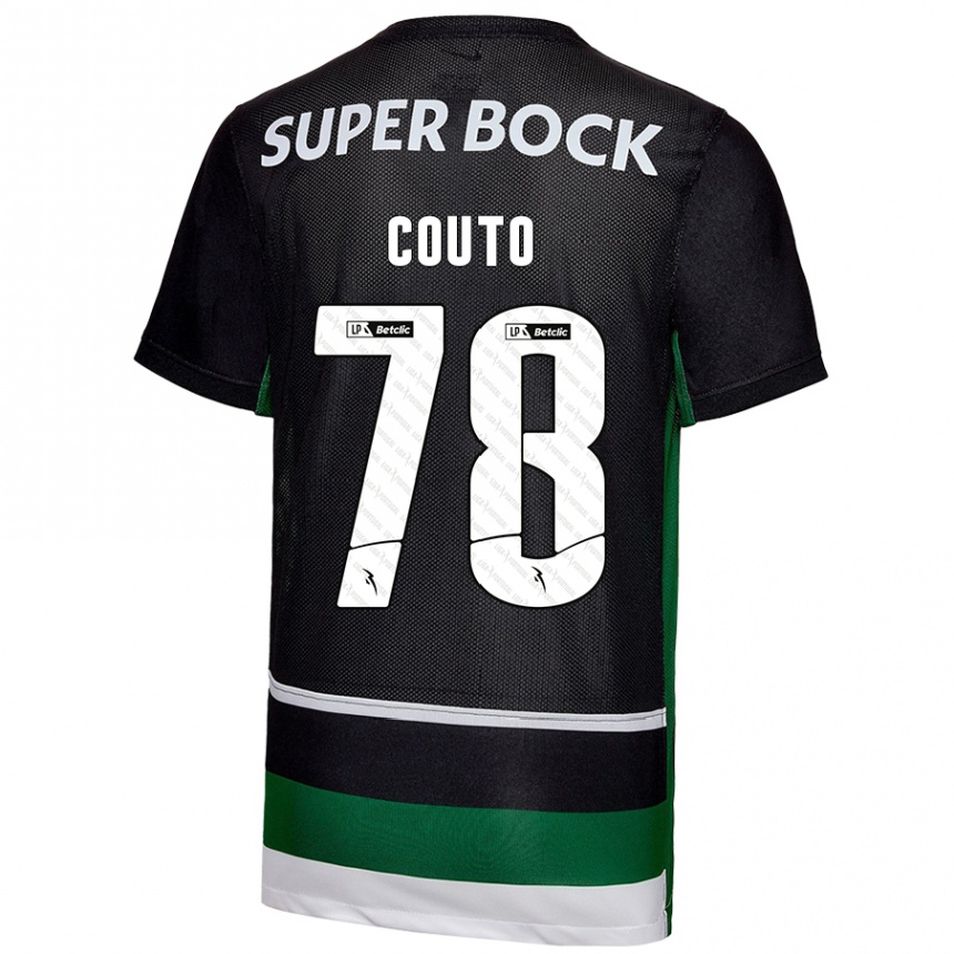 Niño Fútbol Camiseta Mauro Couto #78 Negro Blanco Verde 1ª Equipación 2024/25 Argentina