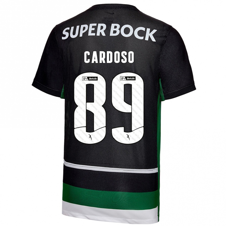 Niño Fútbol Camiseta Nilton Cardoso #89 Negro Blanco Verde 1ª Equipación 2024/25 Argentina