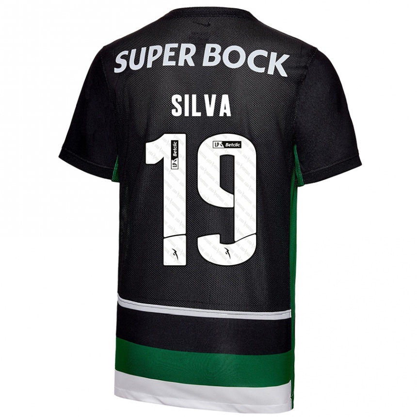 Niño Fútbol Camiseta Diana Silva #19 Negro Blanco Verde 1ª Equipación 2024/25 Argentina