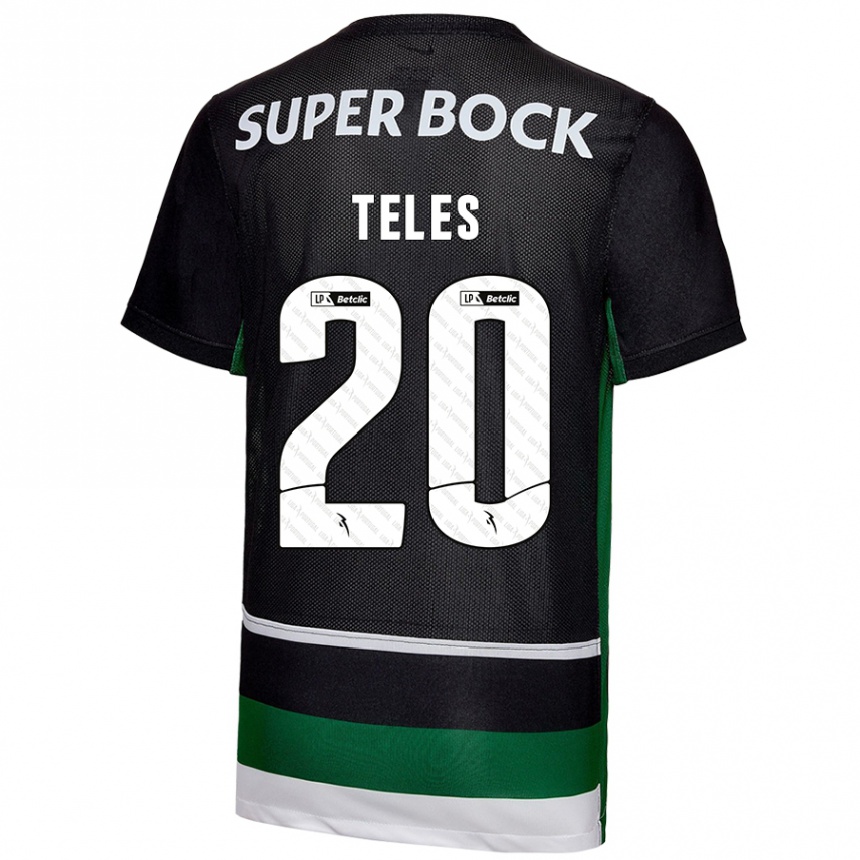 Niño Fútbol Camiseta Ana Isabel Teles #20 Negro Blanco Verde 1ª Equipación 2024/25 Argentina