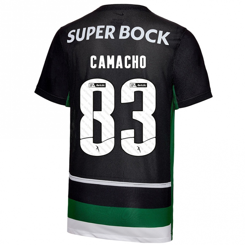 Niño Fútbol Camiseta Rafael Camacho #83 Negro Blanco Verde 1ª Equipación 2024/25 Argentina