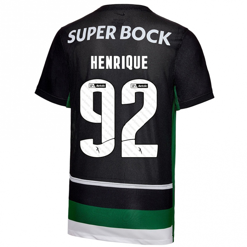 Niño Fútbol Camiseta Eduardo Henrique #92 Negro Blanco Verde 1ª Equipación 2024/25 Argentina