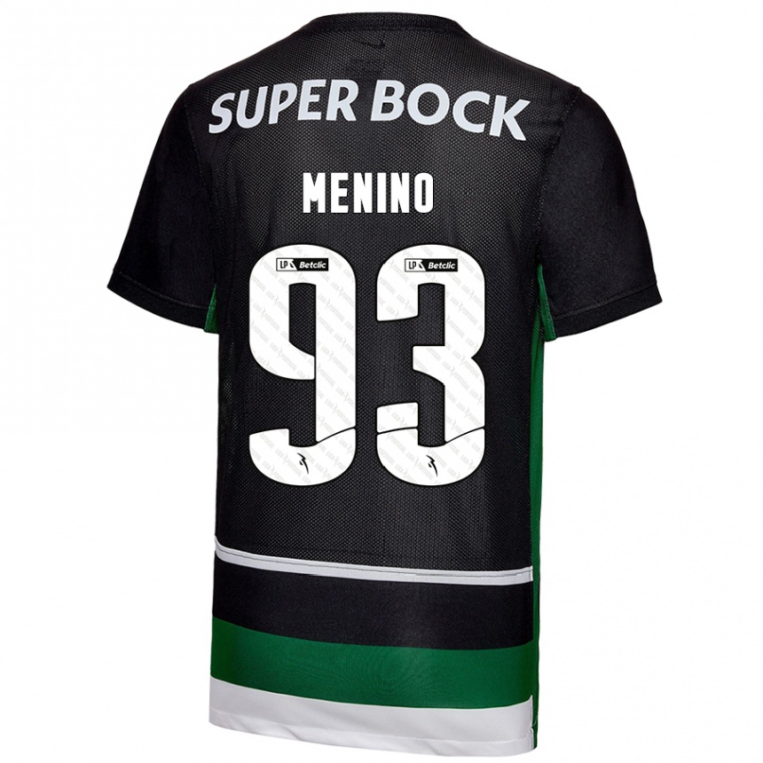 Niño Fútbol Camiseta Miguel Menino #93 Negro Blanco Verde 1ª Equipación 2024/25 Argentina