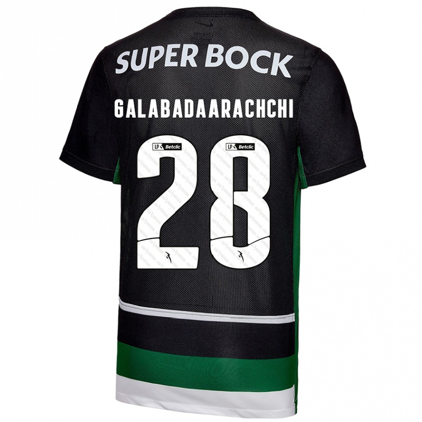 Niño Fútbol Camiseta Jacinta Galabadaarachchi #28 Negro Blanco Verde 1ª Equipación 2024/25 Argentina