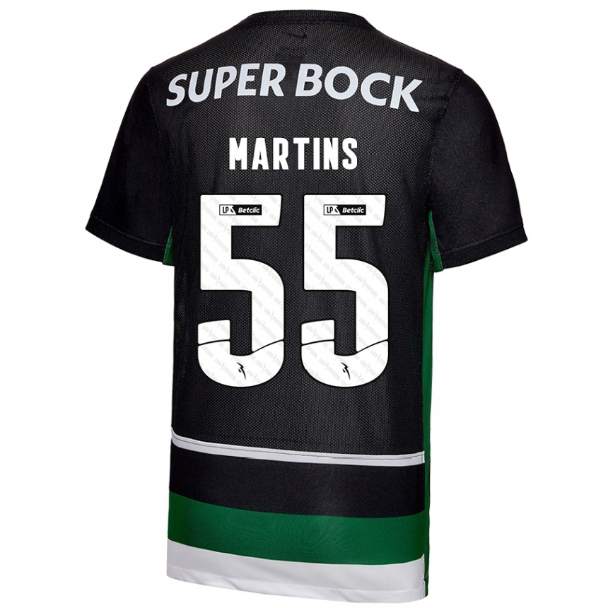 Niño Fútbol Camiseta Carolina Martins #55 Negro Blanco Verde 1ª Equipación 2024/25 Argentina