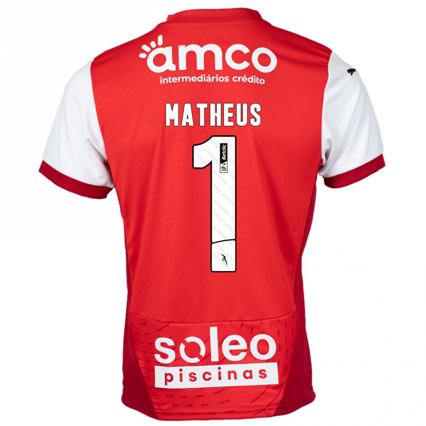 Niño Fútbol Camiseta Matheus #1 Rojo Blanco 1ª Equipación 2024/25 Argentina