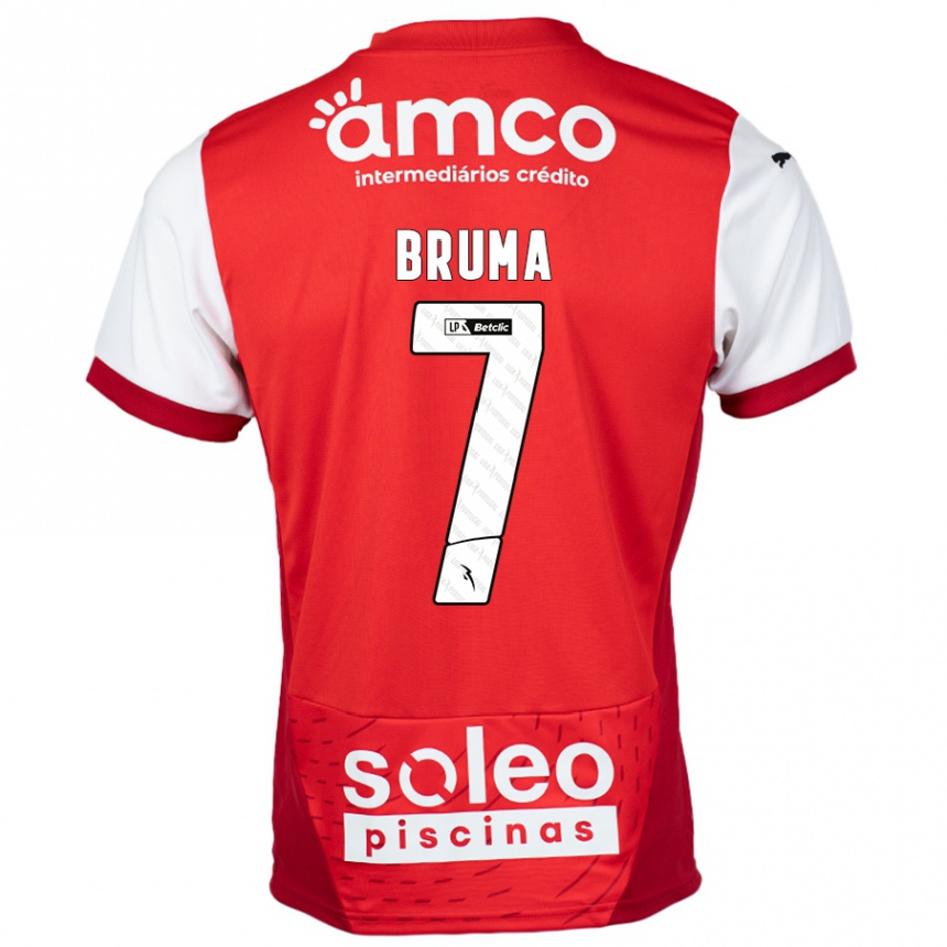 Niño Fútbol Camiseta Bruma #7 Rojo Blanco 1ª Equipación 2024/25 Argentina