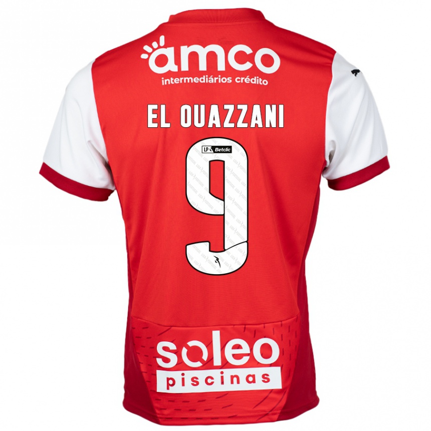 Niño Fútbol Camiseta Amine El Ouazzani #9 Rojo Blanco 1ª Equipación 2024/25 Argentina