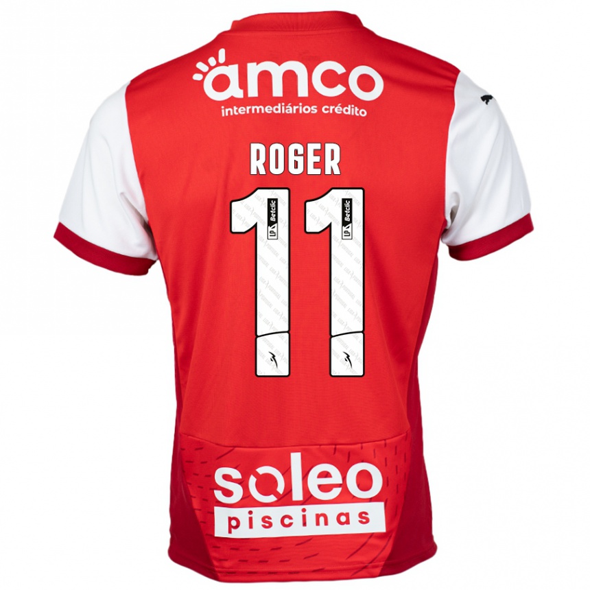 Niño Fútbol Camiseta Roger #11 Rojo Blanco 1ª Equipación 2024/25 Argentina