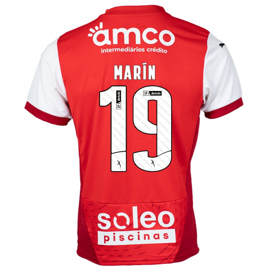 Niño Fútbol Camiseta Adrián Marín #19 Rojo Blanco 1ª Equipación 2024/25 Argentina