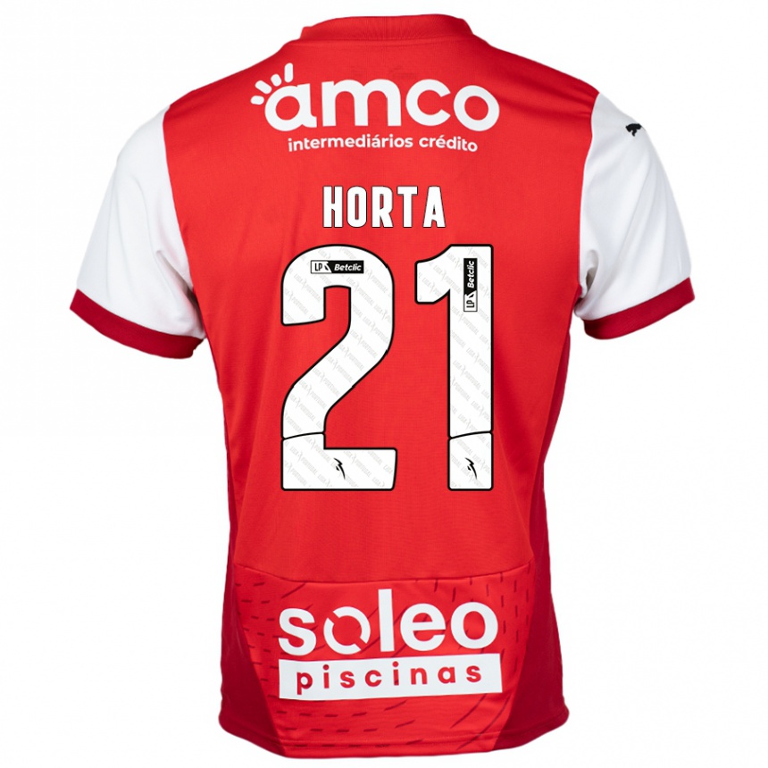 Niño Fútbol Camiseta Ricardo Horta #21 Rojo Blanco 1ª Equipación 2024/25 Argentina