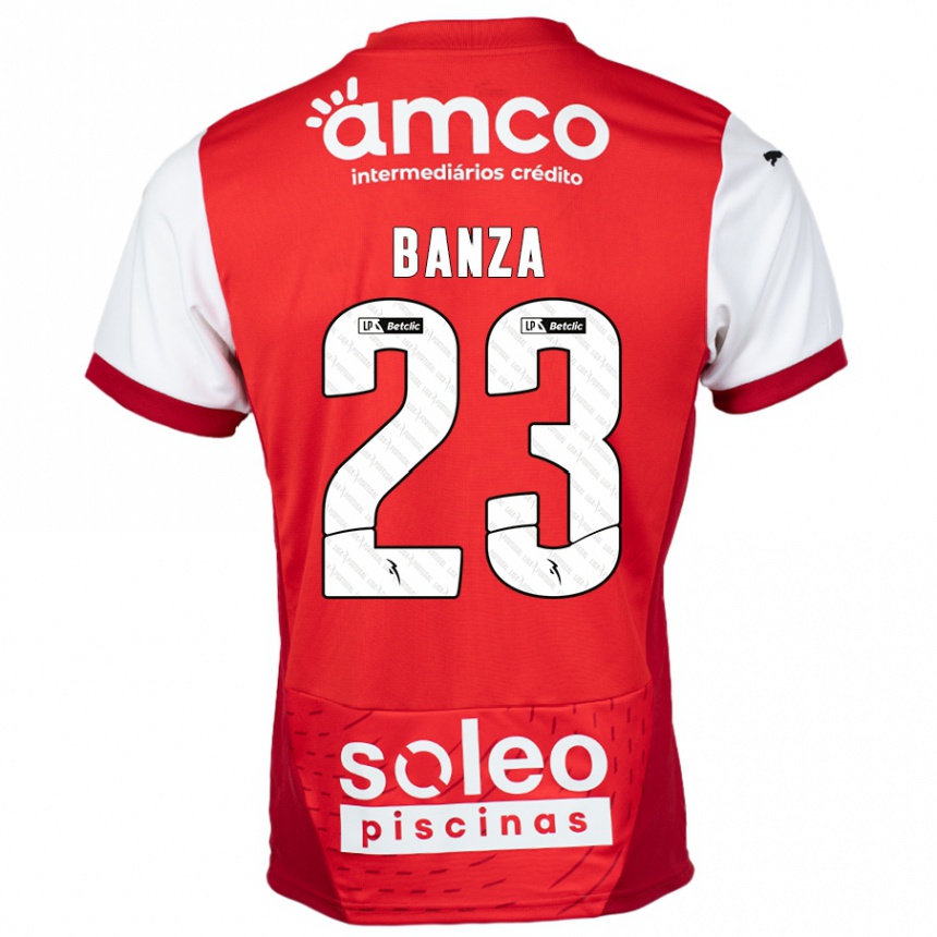 Niño Fútbol Camiseta Simon Banza #23 Rojo Blanco 1ª Equipación 2024/25 Argentina