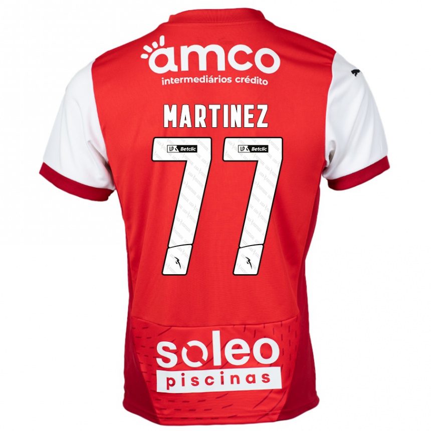 Niño Fútbol Camiseta Gabri Martínez #77 Rojo Blanco 1ª Equipación 2024/25 Argentina