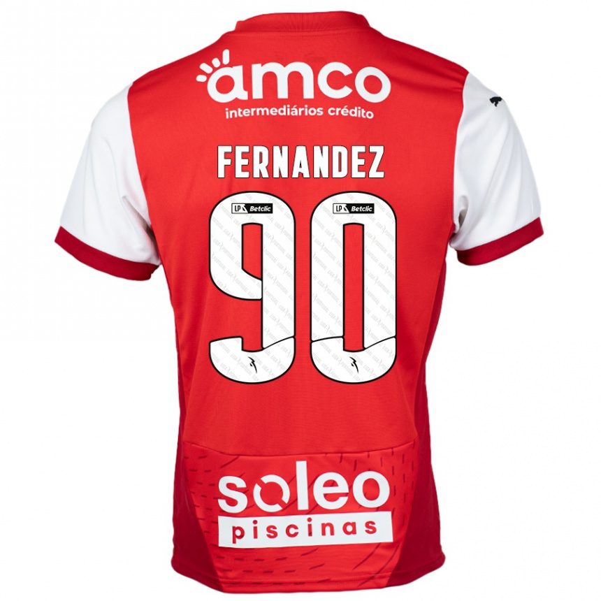 Niño Fútbol Camiseta Roberto Fernández #90 Rojo Blanco 1ª Equipación 2024/25 Argentina