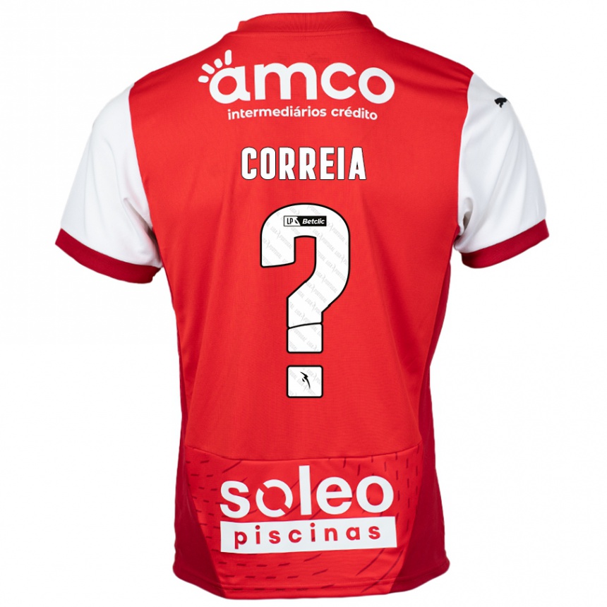 Niño Fútbol Camiseta Nuno Correia #0 Rojo Blanco 1ª Equipación 2024/25 Argentina