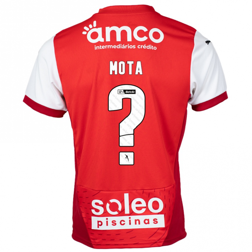 Niño Fútbol Camiseta Edgar Mota #0 Rojo Blanco 1ª Equipación 2024/25 Argentina