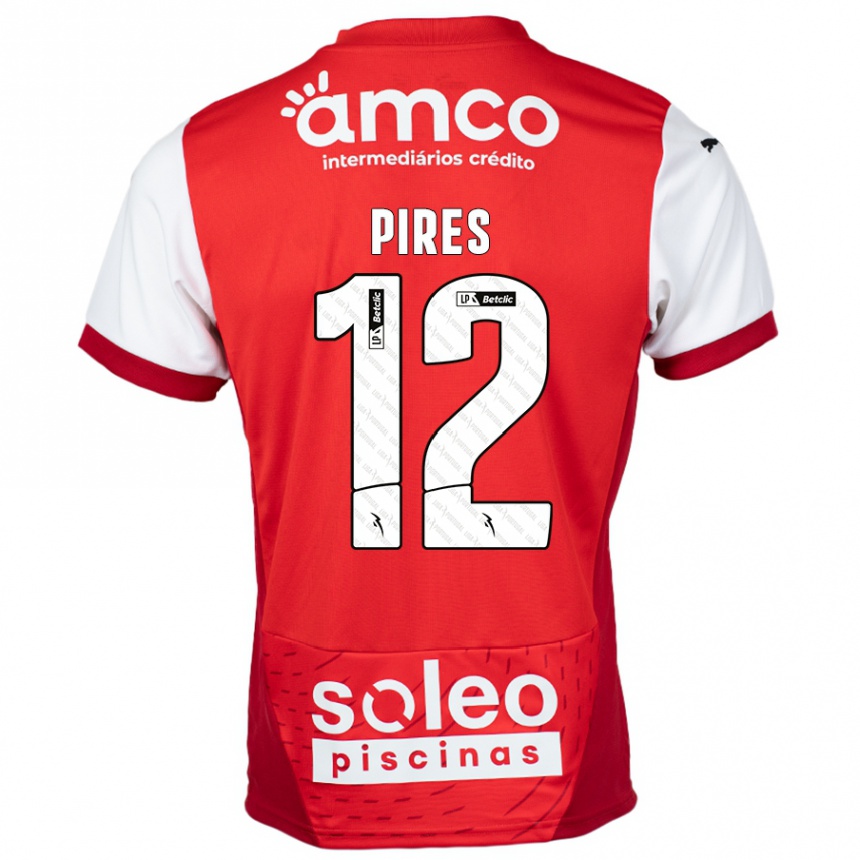 Niño Fútbol Camiseta Hugo Pires #12 Rojo Blanco 1ª Equipación 2024/25 Argentina