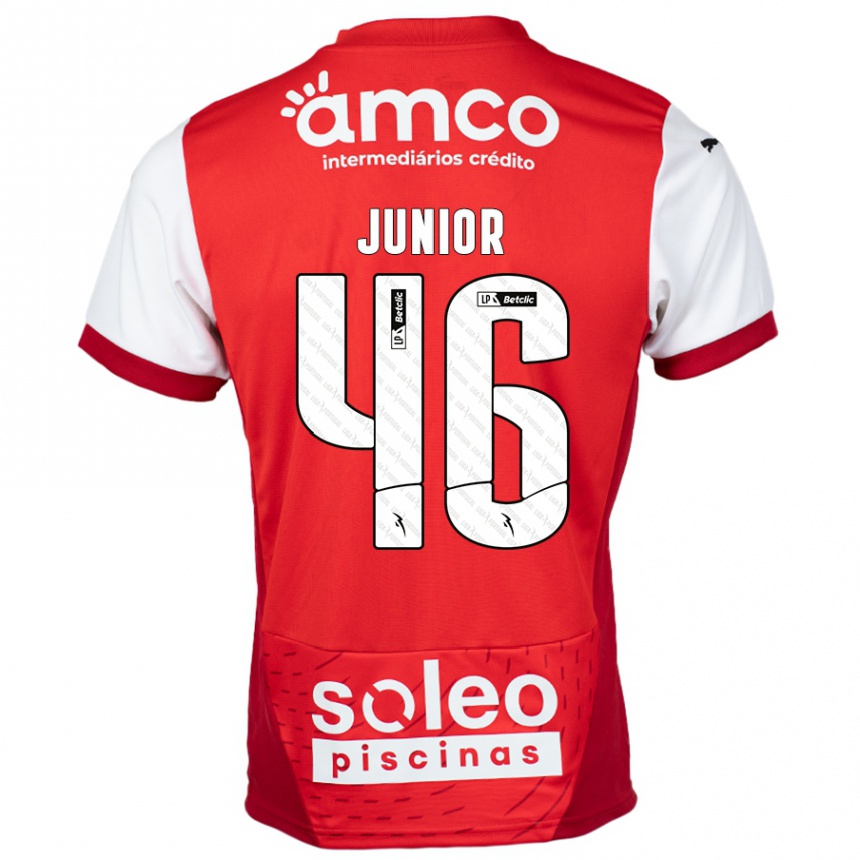 Niño Fútbol Camiseta Mário Junior #46 Rojo Blanco 1ª Equipación 2024/25 Argentina