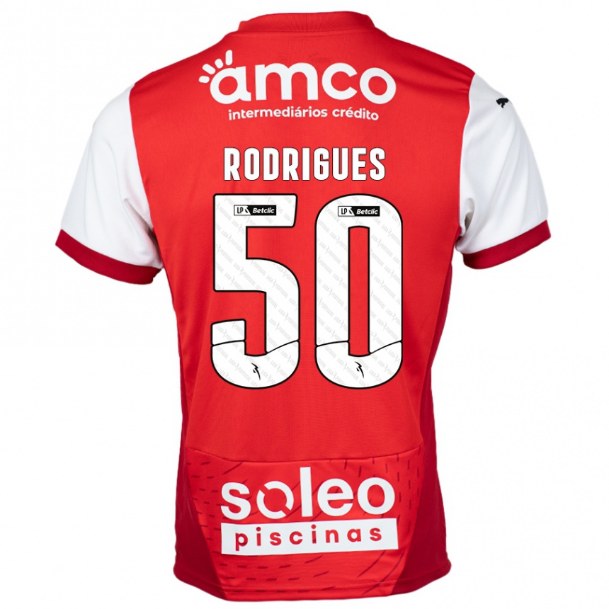 Niño Fútbol Camiseta Diego Rodrigues #50 Rojo Blanco 1ª Equipación 2024/25 Argentina