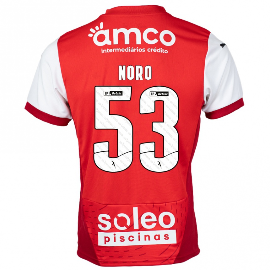 Niño Fútbol Camiseta Jonatás Noro #53 Rojo Blanco 1ª Equipación 2024/25 Argentina