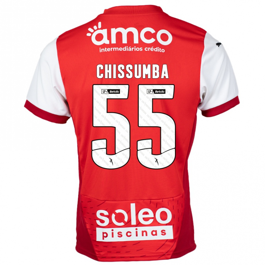 Niño Fútbol Camiseta Chissumba #55 Rojo Blanco 1ª Equipación 2024/25 Argentina