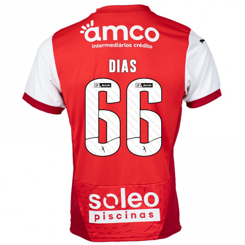 Niño Fútbol Camiseta Gonçalo Dias #66 Rojo Blanco 1ª Equipación 2024/25 Argentina