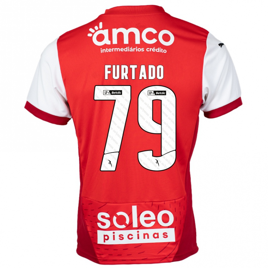 Niño Fútbol Camiseta Rúben Furtado #79 Rojo Blanco 1ª Equipación 2024/25 Argentina