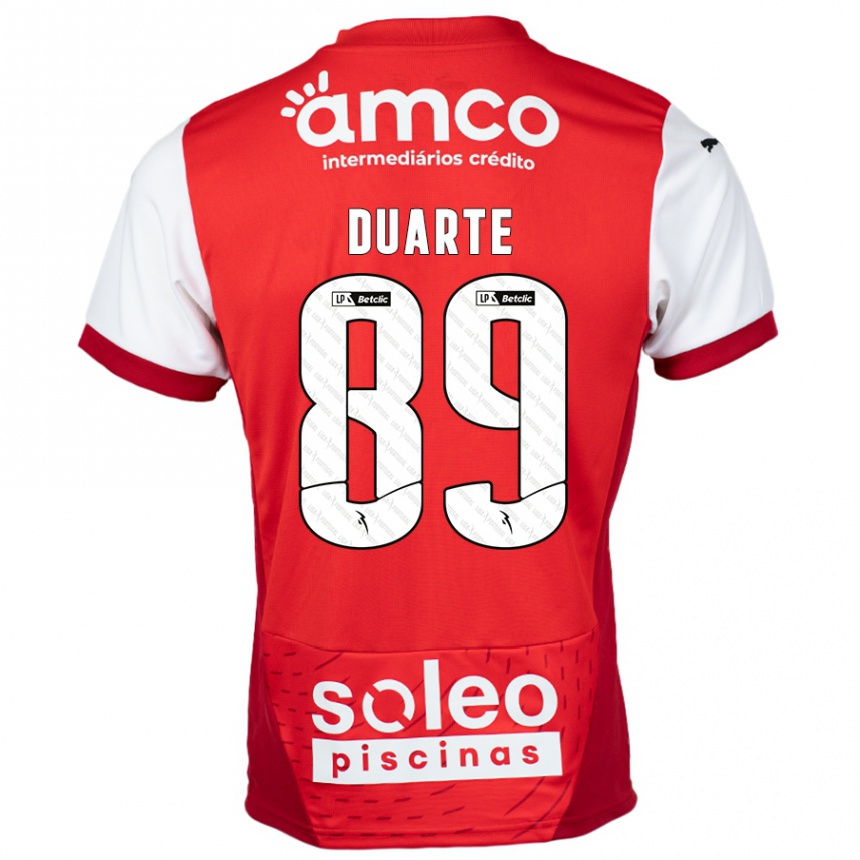 Niño Fútbol Camiseta Afonso Duarte #89 Rojo Blanco 1ª Equipación 2024/25 Argentina