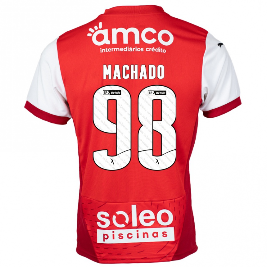 Niño Fútbol Camiseta Gonçalo Machado #98 Rojo Blanco 1ª Equipación 2024/25 Argentina