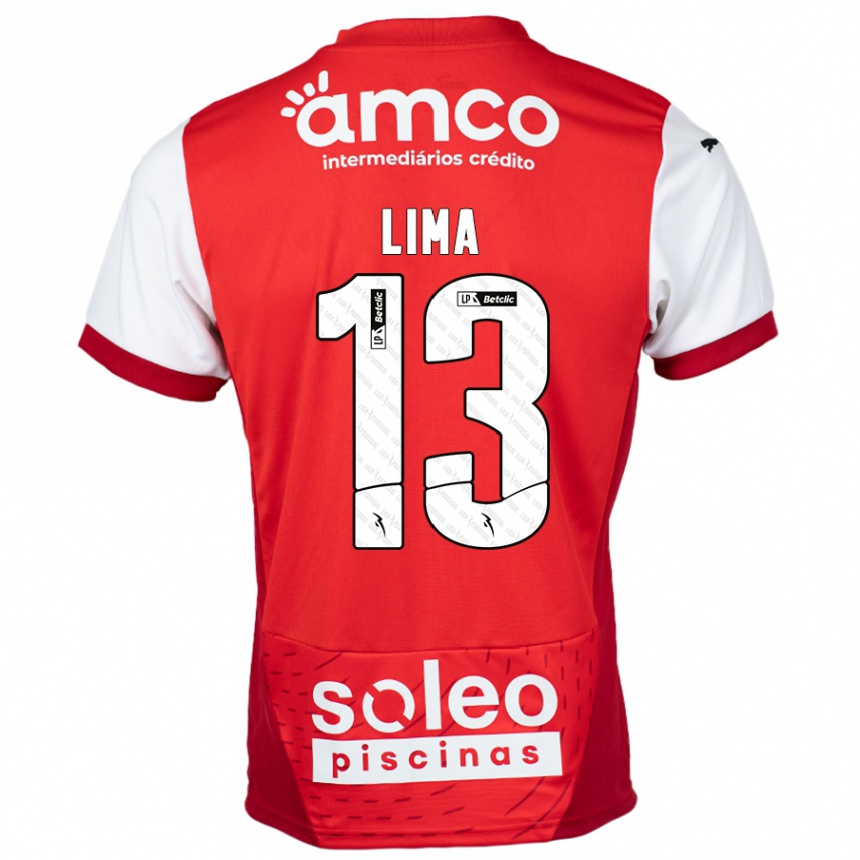 Niño Fútbol Camiseta Aline Lima #13 Rojo Blanco 1ª Equipación 2024/25 Argentina