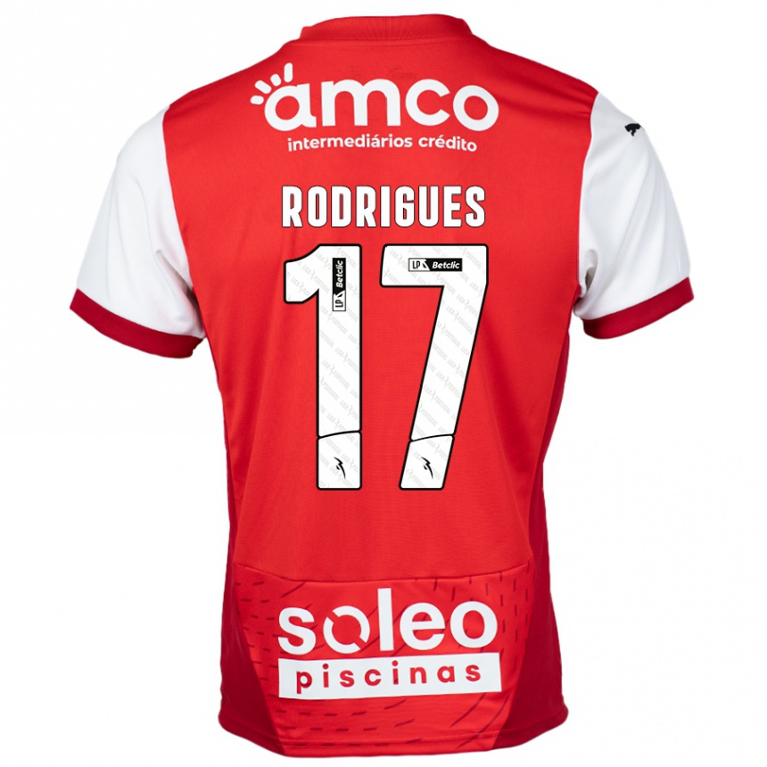 Niño Fútbol Camiseta Tânia Rodrigues #17 Rojo Blanco 1ª Equipación 2024/25 Argentina