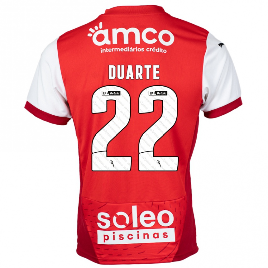 Niño Fútbol Camiseta Vânia Duarte #22 Rojo Blanco 1ª Equipación 2024/25 Argentina