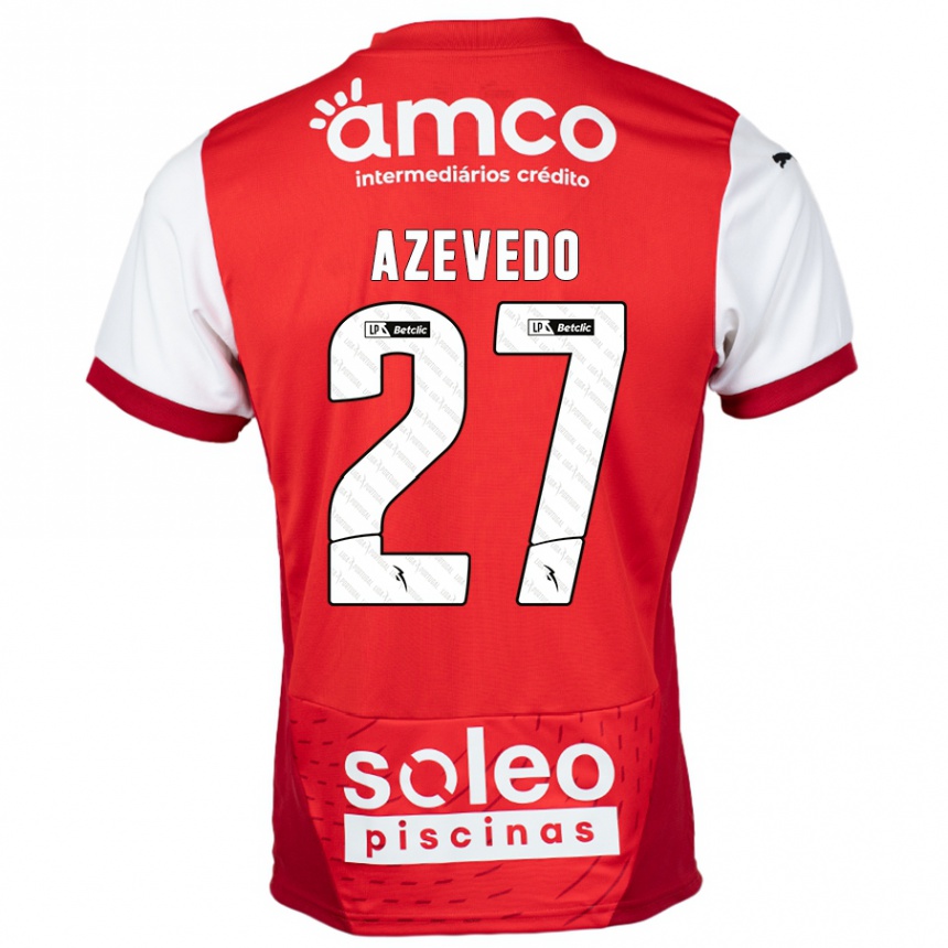 Niño Fútbol Camiseta Mariana Azevedo #27 Rojo Blanco 1ª Equipación 2024/25 Argentina