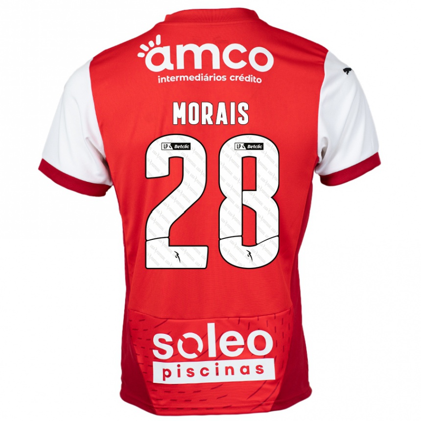 Niño Fútbol Camiseta Patrícia Morais #28 Rojo Blanco 1ª Equipación 2024/25 Argentina