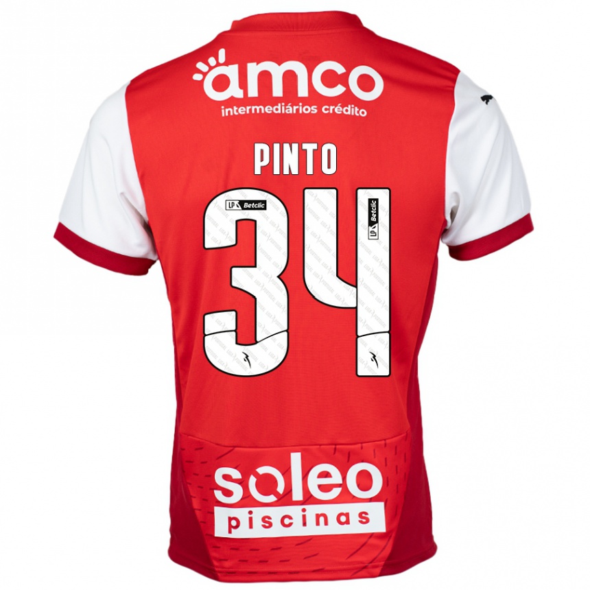 Niño Fútbol Camiseta Ana Pinto #34 Rojo Blanco 1ª Equipación 2024/25 Argentina