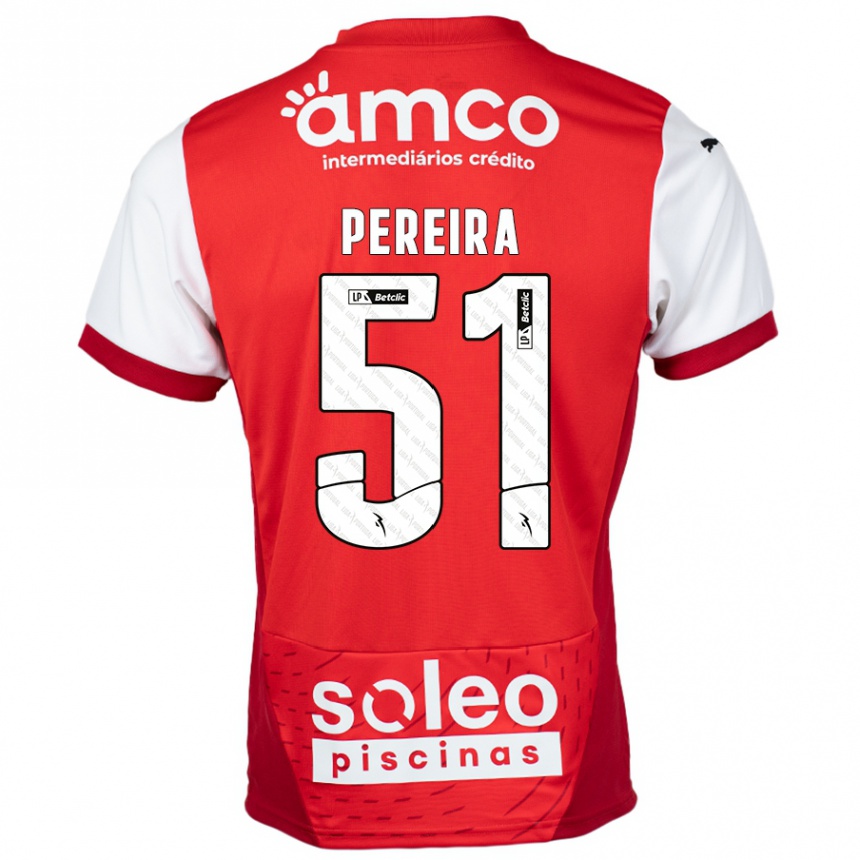 Niño Fútbol Camiseta Evy Pereira #51 Rojo Blanco 1ª Equipación 2024/25 Argentina