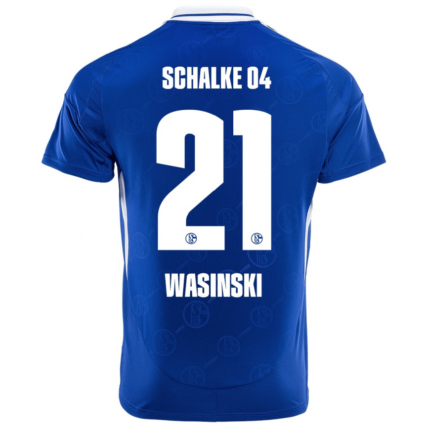 Niño Fútbol Camiseta Martin Wasinski #21 Azul Real 1ª Equipación 2024/25 Argentina